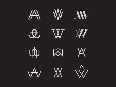 A+W aw logo monogram type wa