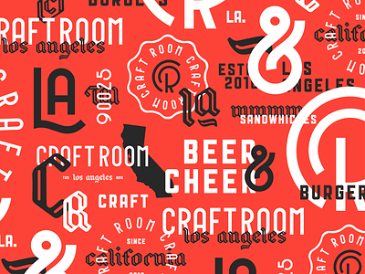 Craft Room LA beer burger craft lettering logo type
