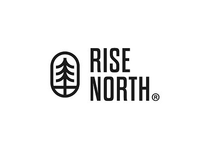 Rise North canada identity logo north tree type wood