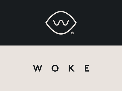 Woke awake eye icon identity inspire logo w