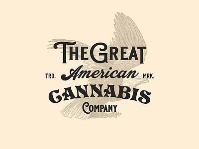 The Great American Cannabis Co. america cannabis eagle logo mark pot type vintage ge weed