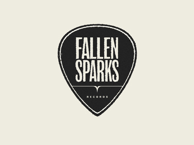 Fallen Sparks Records album cover logo music pick record records script sparks text type