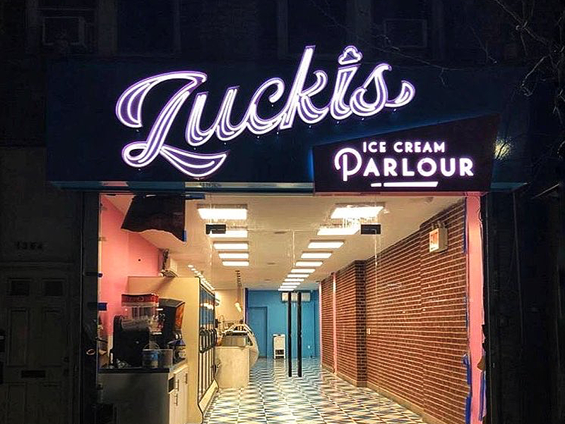Zuckis Sign ice cream lettering type signage sign