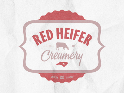 Red Heifer (cow) Creamery cheese cow creamery icon logo mark milk trademark type