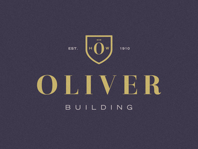 Oliver building crest icon logo mark type