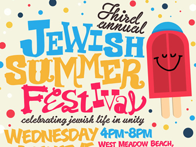 Jewish Summer Festival festival jewish popsicle poster summer type