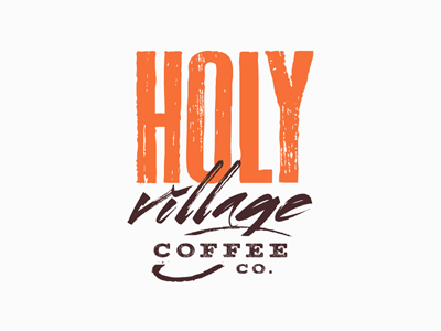 Holy Village Coffee Co. bean cafe coffee cup icon logo mark