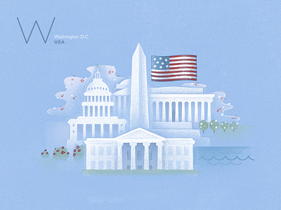 Travel board book illustration geometric illustration painted travel usa wacom washington