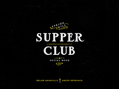 Spring Hill Supper Club antique line art logo