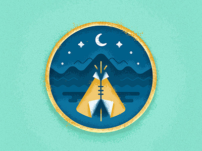 Sleep outdoors all night. achievements badges camp campfire camping fish hike mountains outdoors stars tents wild