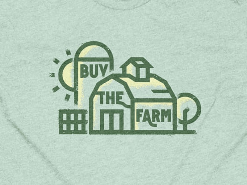Buy the Farm Tee. Available on Cotton Bureau. barn city cotton bureau country design farm farming farmlife fields outside thick lines thick plant