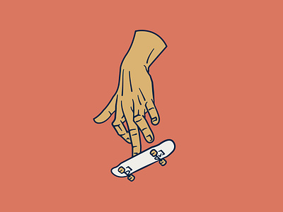 Tiny Ollie design hand line art logo simple skate skateboard skateboarding vector