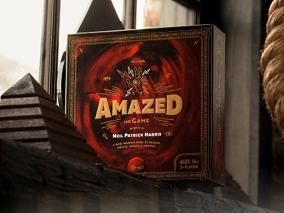 Amazed by Neil Patrick Harris & Theory 11 amaze amazed art board game board games boardgame branding design game night games hand illustration line art logo magic mysterious neil patrick harris riddles theory11 vector