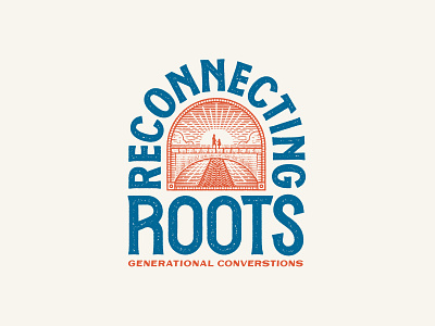 Reconnecting Roots Comp bridge drawing handlettering lettering lineart linework linocut logo logodesign logolounge logos logotype roots scratch scratchboard texture vintage badge vintage badges vintage font vintage logo