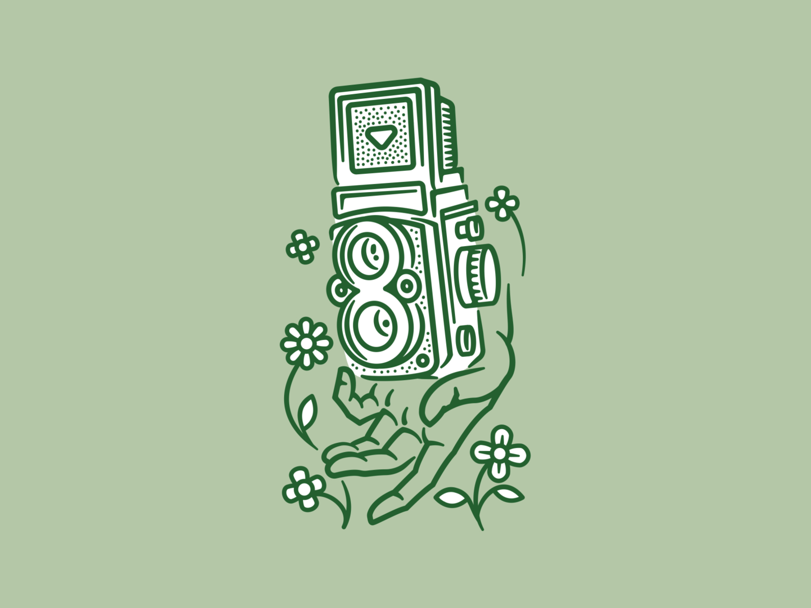 Fresh film 35mm camera drawing film film photography flowers flowershop hand hands lineart linework medium format monowidth old camera photographer photography rolleiflex shoot film thicklines vector