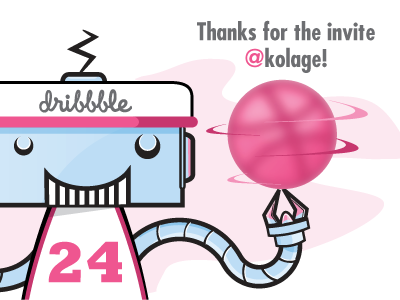 Drafted! dribble invite illustration robot spin moves thanks