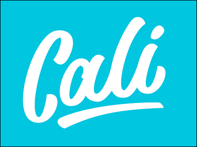 Cali blue brush script cali fun illustrator lettering vector