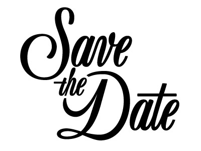 Save the Date announcement black handlettering lettering wedding white