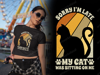 Funny Cat Lover Retro Vintage T-Shirt Design