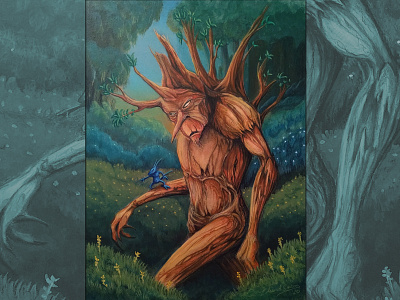 Ent and Friend II acrylic paint ent fantasy illustration