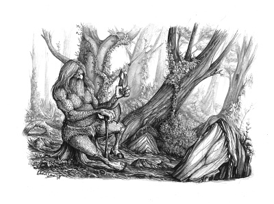 Basajun art arte artwork fantasy illustration imagination pencil pencil art
