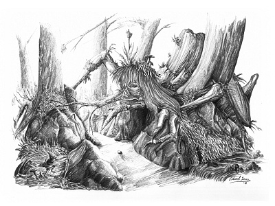 Esperit del Bosc , Spirit of the woods ent fantasy illustration pencil pencil art