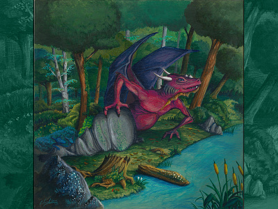 Dragon search Hullmits acrylic paint book fantasy illustration pencil