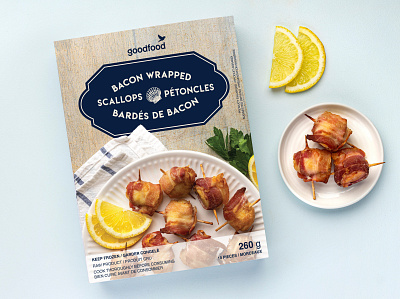 Bacon Wrapped Scallops Packaging adobe illustrator adobe photoshop food packaging