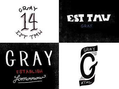 Gray 14 athletic baseball concept establish fun gray hand lettering lettering sketch tomorrow type