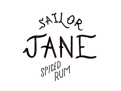 Sailor Jane alc bottle design hand lettering handlettering jane jerry lettering logo rum sailor spiced