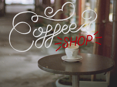 Coffee Shop coffee design florish handlettering lettering local red shop typography white