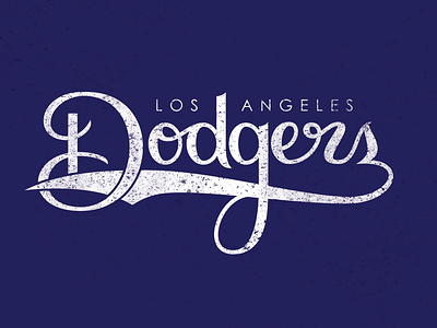 Los Angeles Dodgers, golden logo, MLB, blue metal background