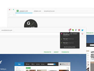 Browser Notifications browser design dribbble interface notes notifications osx ui