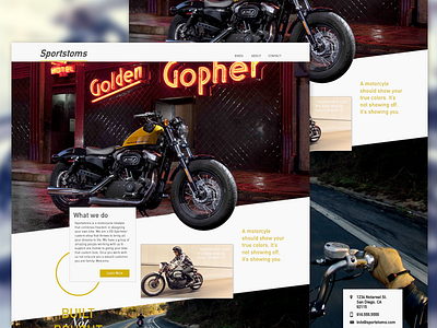 Sportstoms bike custom design harley hd motorcycle sons sportster ui website