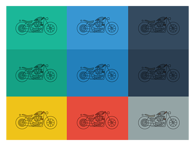 Motorcycle 883 art color design flat harley hd line motor motorcycle print sportster