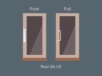Real Life UX cmon design door flat illustration life pull push real shadow the rl ux
