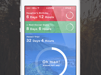 Countdown App app apple countdown days design interface ios list sketch sketchapp ui