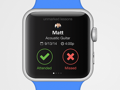 TakeLessons watch apple attendance attended design ios sketchapp takelessons tracker ui ux watch web
