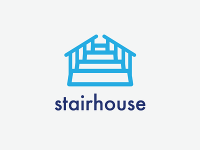 Stairhouse logo design concept concept design house logo stairs stroke wip
