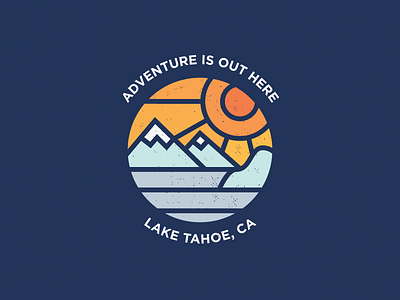 One of my favorite places, Lake Tahoe badge design illustration lake tahoe logo mountain print snow sun water
