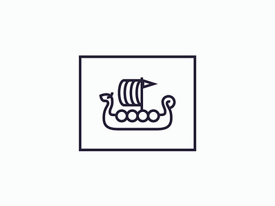 Viking Ship design icon illustration nordic norse ship viking