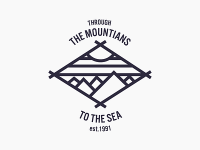 Mountains to the Sea. 1991 illustration line mountian sea stroke