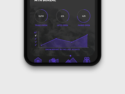 Mountain Report app graph ios iphone iphonex mountain report ui visual winter