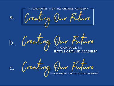 Creating Our Future, The Campaign for Battle Ground Academy