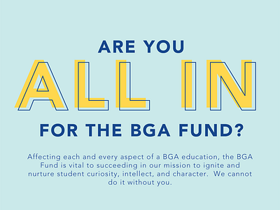 BGA Fund Ad for Echo, the Alumni Magazine