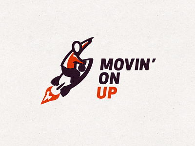 Movin'OnUp logotype man rocket