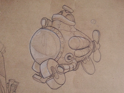 Dr-Dr-Dr-Dr-Submarine Sketch character pencil sketch submarine
