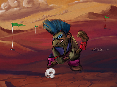 TrolOlolo Golf. Background for colorbook game. background colorbook fun game illustration skull troll