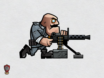 German Machine Gunner call of victory character game art machine gun unit war ww2