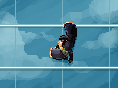 "Yo, waddup kong?" cyborg gorilla kong pixelart what are you looking at!